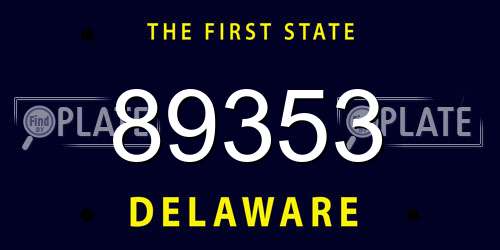 89353 Delaware License Plate