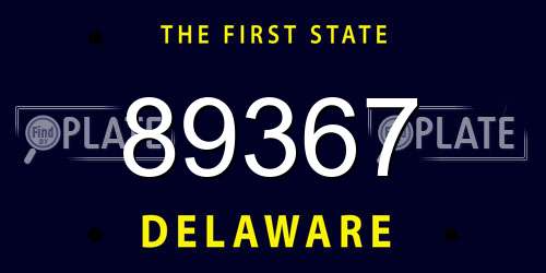 89367 Delaware License Plate
