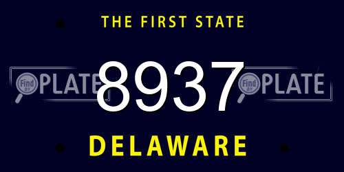 8937 Delaware License Plate