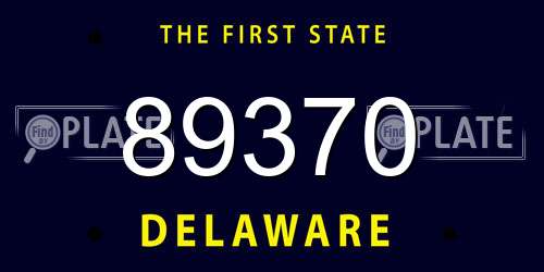 89370 Delaware License Plate