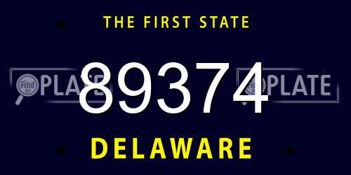 89374 Delaware License Plate