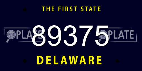 89375 Delaware License Plate