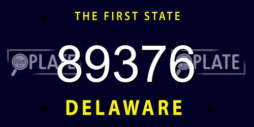 89376 Delaware License Plate