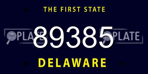 89385 Delaware License Plate
