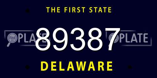 89387 Delaware License Plate