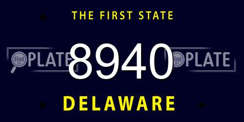 8940 Delaware License Plate