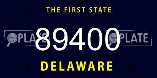 89400 Delaware License Plate
