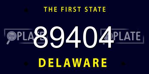 89404 Delaware License Plate