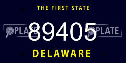 89405 Delaware License Plate