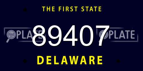 89407 Delaware License Plate