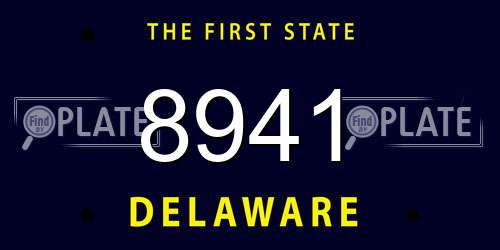 8941 Delaware License Plate