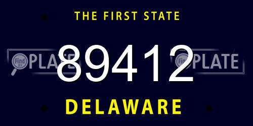 89412 Delaware License Plate