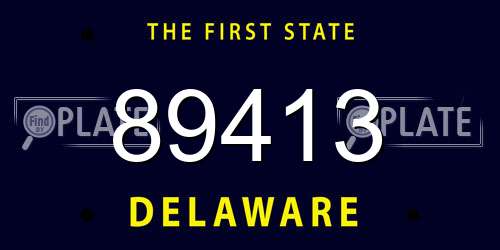 89413 Delaware License Plate
