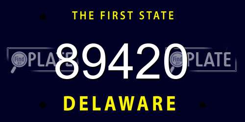 89420 Delaware License Plate