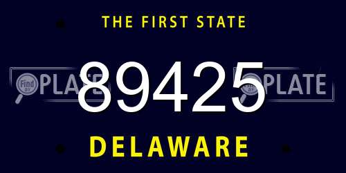 89425 Delaware License Plate