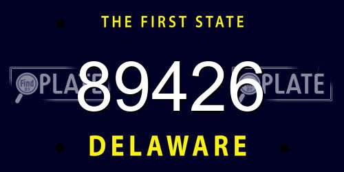 89426 Delaware License Plate
