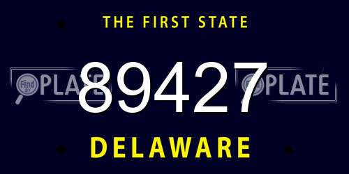 89427 Delaware License Plate
