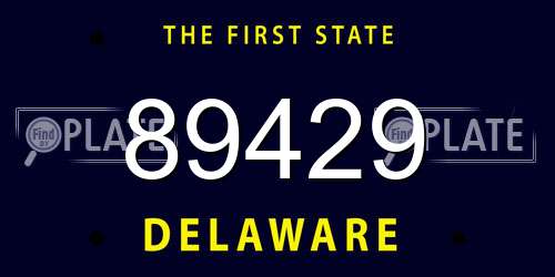 89429 Delaware License Plate