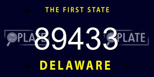 89433 Delaware License Plate