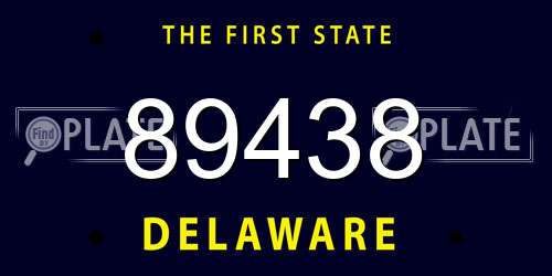 89438 Delaware License Plate