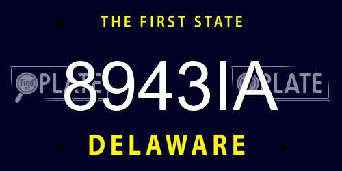 8943IA Delaware License Plate