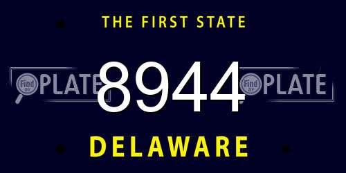8944 Delaware License Plate