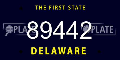 89442 Delaware License Plate