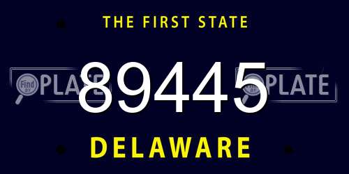 89445 Delaware License Plate