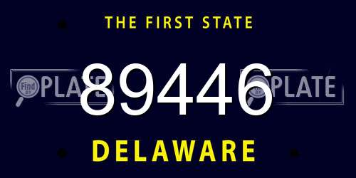 89446 Delaware License Plate