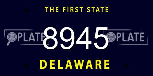 8945 Delaware License Plate