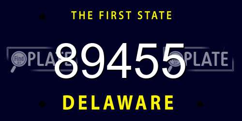 89455 Delaware License Plate