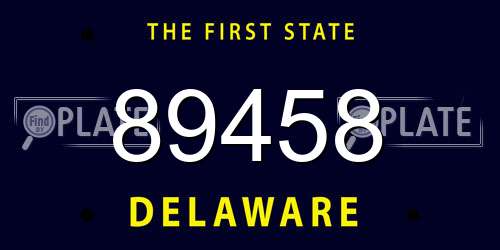 89458 Delaware License Plate