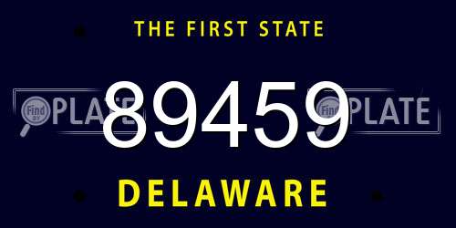 89459 Delaware License Plate