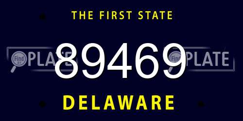 89469 Delaware License Plate