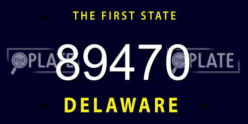 89470 Delaware License Plate