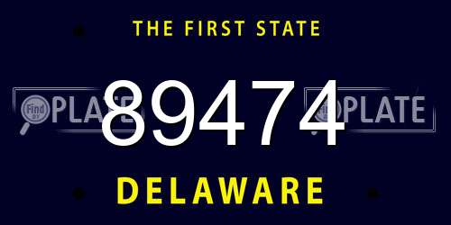 89474 Delaware License Plate