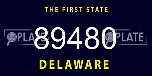 89480 Delaware License Plate