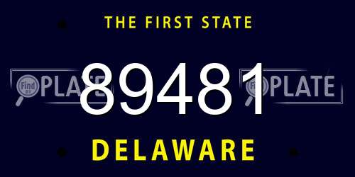 89481 Delaware License Plate