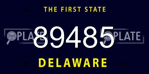 89485 Delaware License Plate