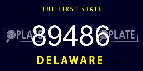89486 Delaware License Plate