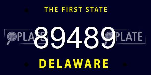 89489 Delaware License Plate
