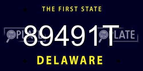 89491T Delaware License Plate