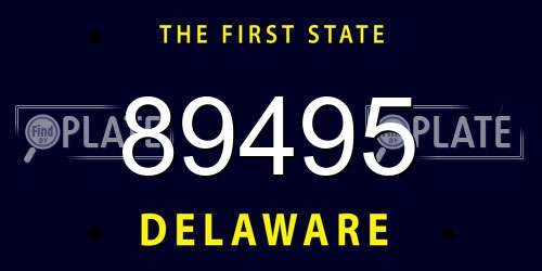 89495 Delaware License Plate