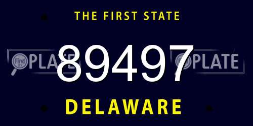 89497 Delaware License Plate
