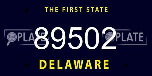 89502 Delaware License Plate
