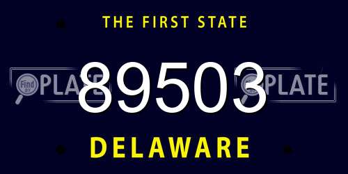 89503 Delaware License Plate