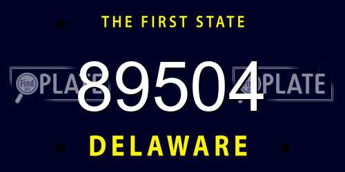 89504 Delaware License Plate