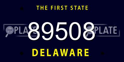 89508 Delaware License Plate