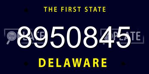 8950845 Delaware License Plate