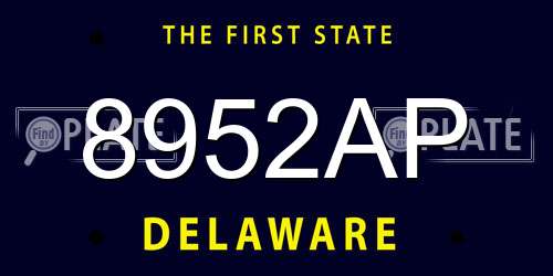 8952AP Delaware License Plate